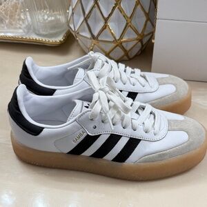 Adidas Classic White and Black Trainers